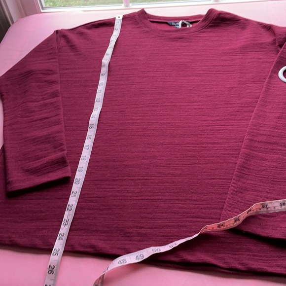 Velvet Heart Heathered Long Sleeve Crewneck Blouse - Picture 9 of 10